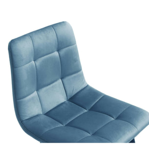 Chaise de bar en velours bleu motif carreaux (lot de 2) ALTA