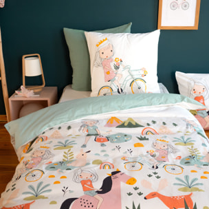 Parure de lit enfant imprimé 100% coton - tess rando - bleu