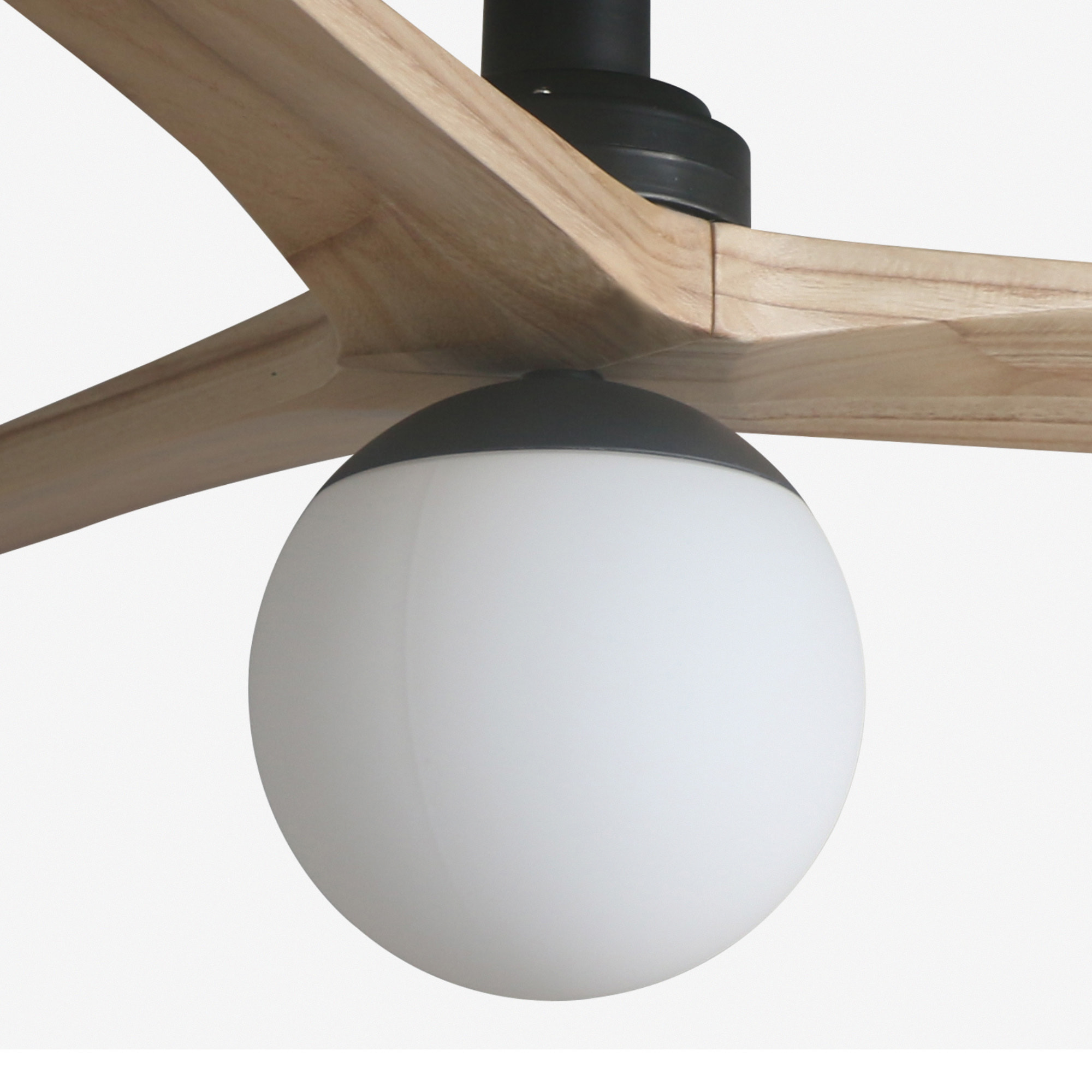 KLIM S Ventilatore a soffitto nero/legno querciaE27