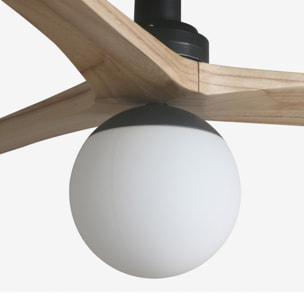 KLIM S Ventilatore a soffitto nero/legno querciaE27