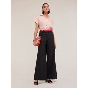 Motivi - Camicia maniche corte in lino - Rosa