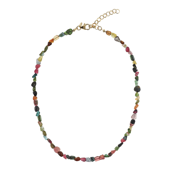 Collana Girocollo con Pietre Naturali Tormalina Multicolore