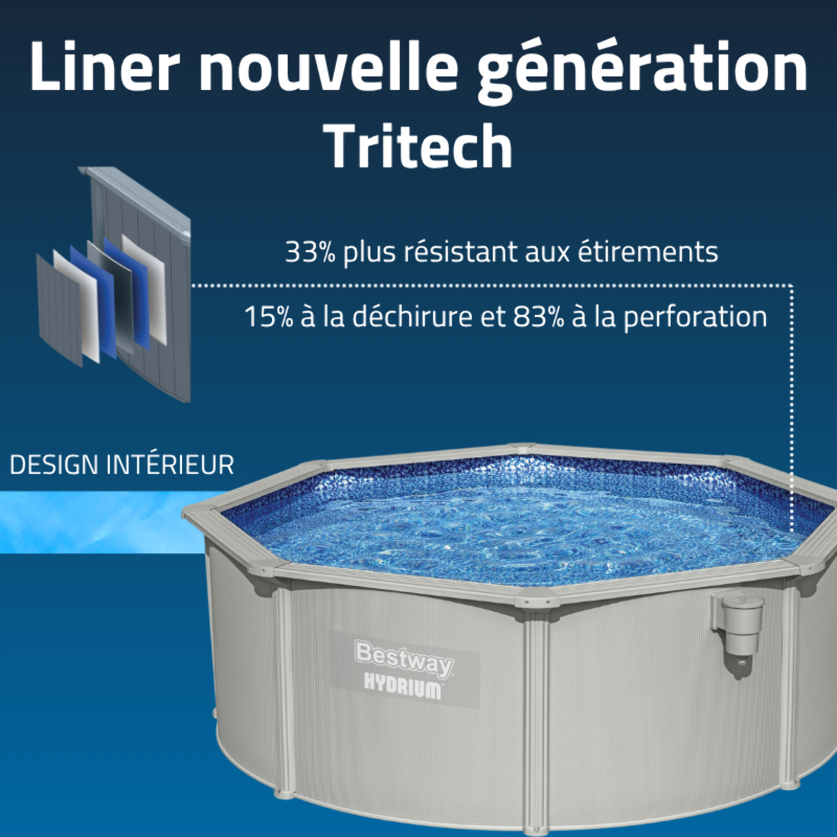 Bestway Piscine acier ronde Bestway Hydrium 360 x 120 cm gris
