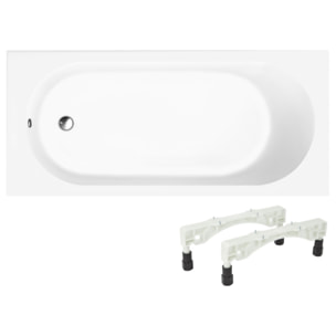 Baignoire droite 170 x 70 VILLEROY & BOCH O.Novo + Pieds + Vidage WIRQUIN chromé