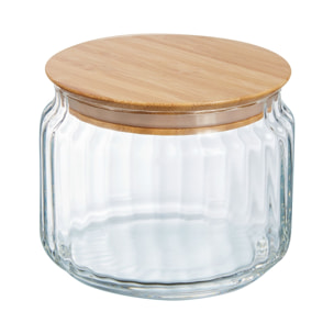 Pot de conservation 0.5L en verre avec couvercle bambou - Nova Jar - Luminarc