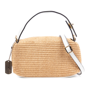 Baselice Bolso de mano Mujer. Fabricado en paja y piel auténtica Dollaro.