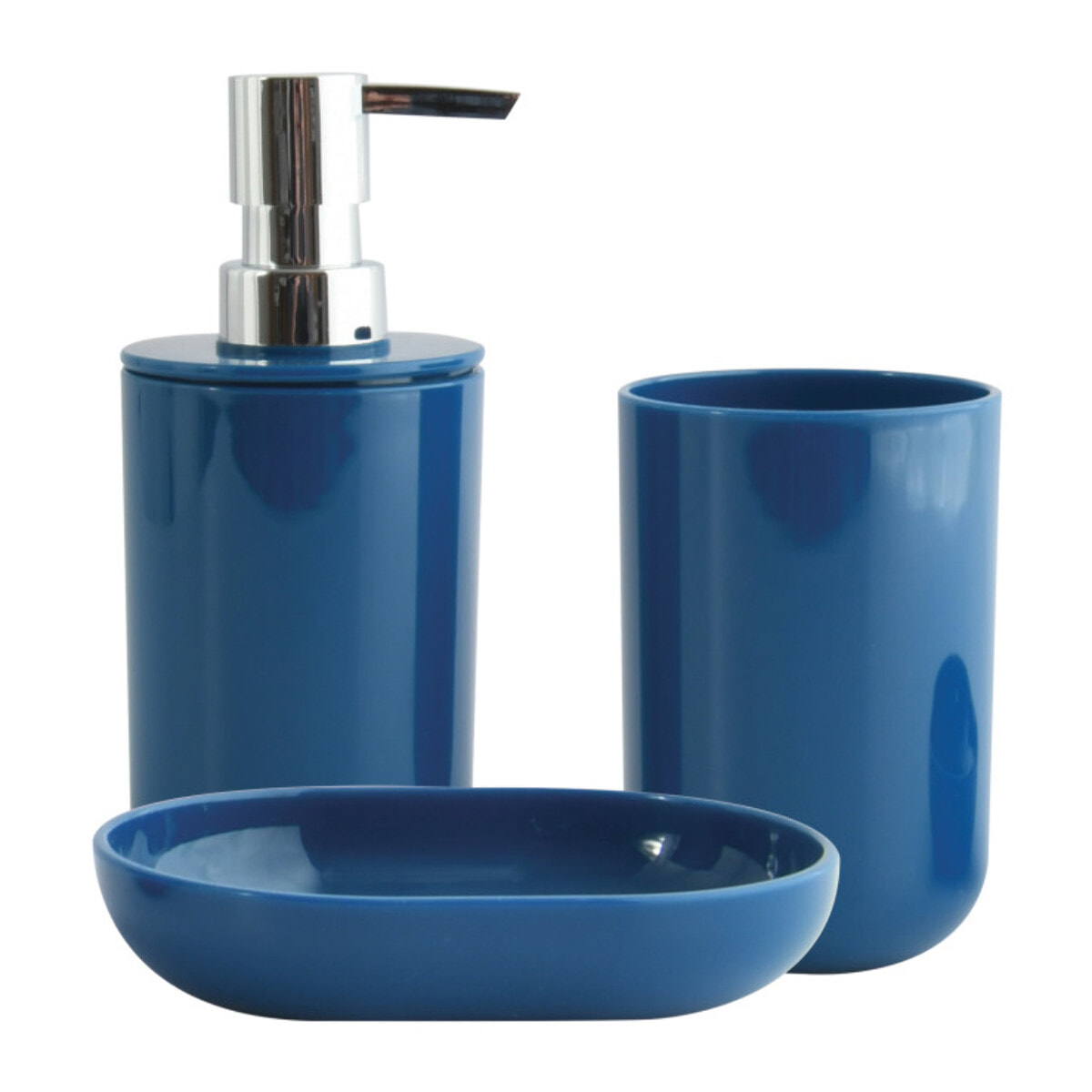 Lot de 3 accessoires de salle de bain INAGUA Bleu Marine MSV