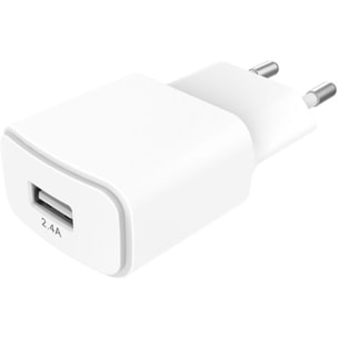 Chargeur secteur ESSENTIELB USB 2.4A Blanc