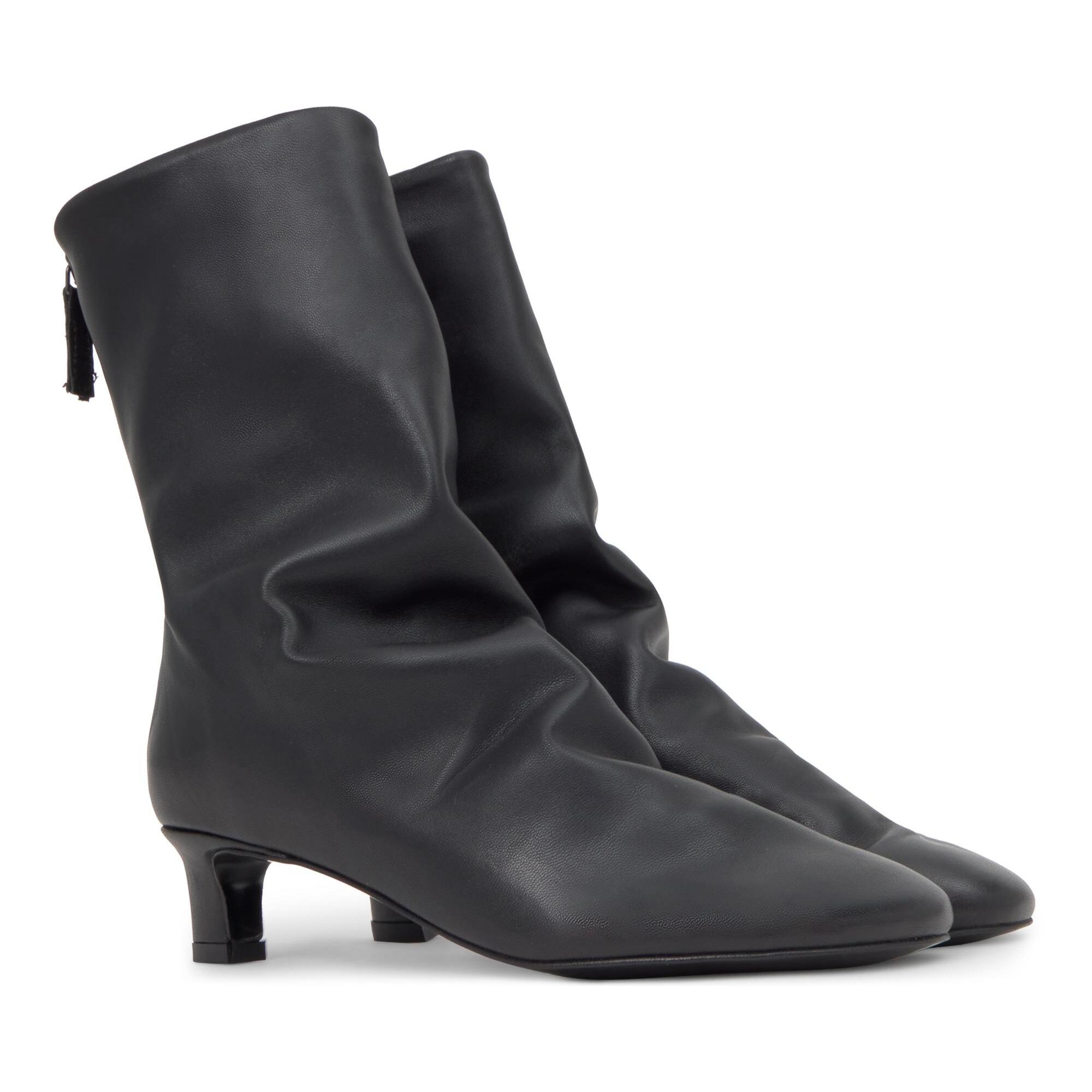 Botín de tacón Alegra en napa con cierre de cremallera