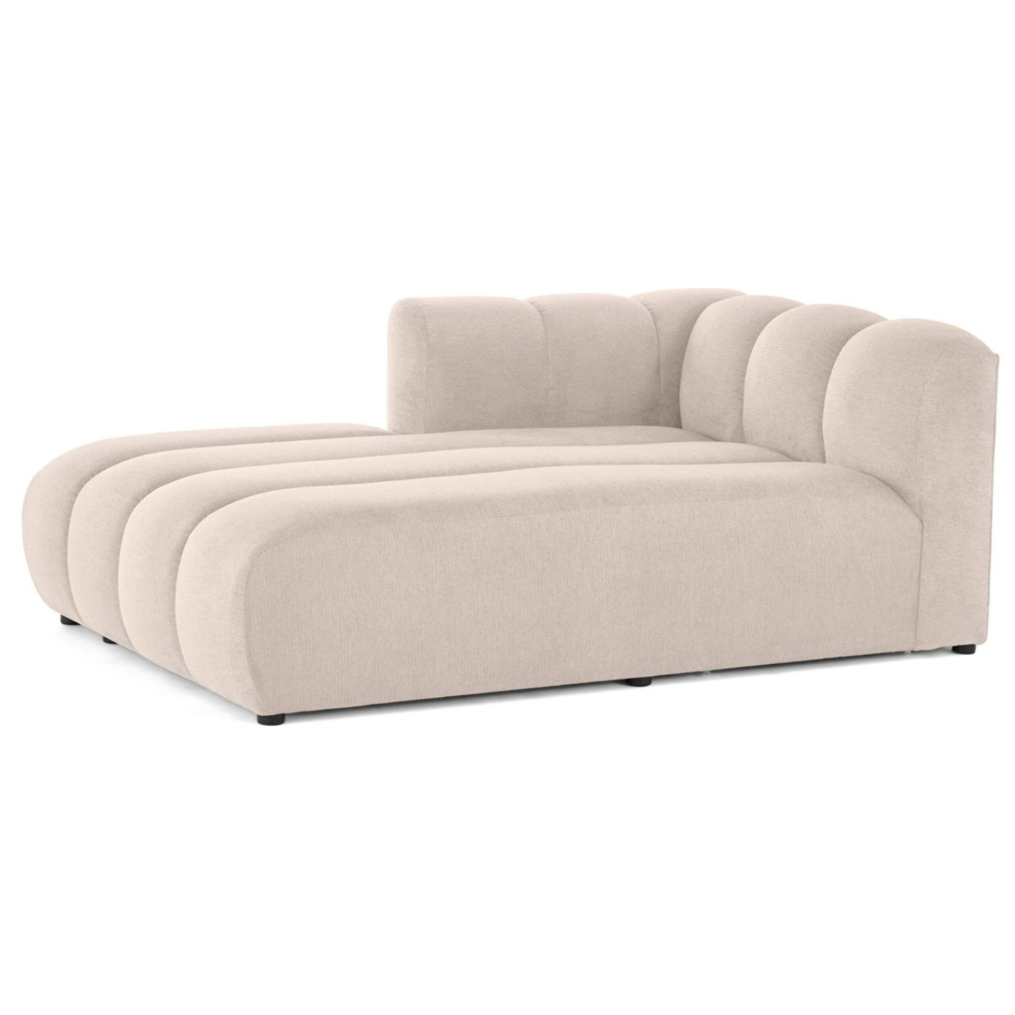 Debbie - module d'assise méridienne gauche en tissu texturé - Beige