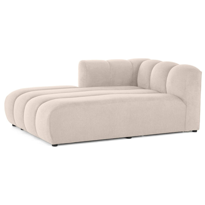 Debbie - module d'assise méridienne gauche en tissu texturé - Beige