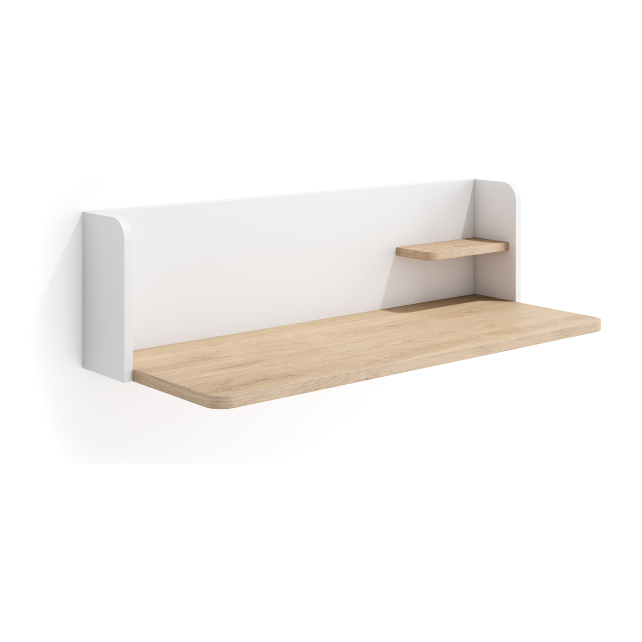 Escritorio pared Valencia roble claro y blanco 25x90x35 cm