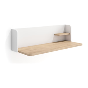 Escritorio pared Valencia roble claro y blanco 25x90x35 cm