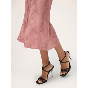 Motivi - Falda midi de raso jacquard - Rosa