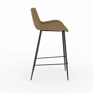 Lot de 2 chaises pour îlot central en tissu jaune 65 cm - Pirata