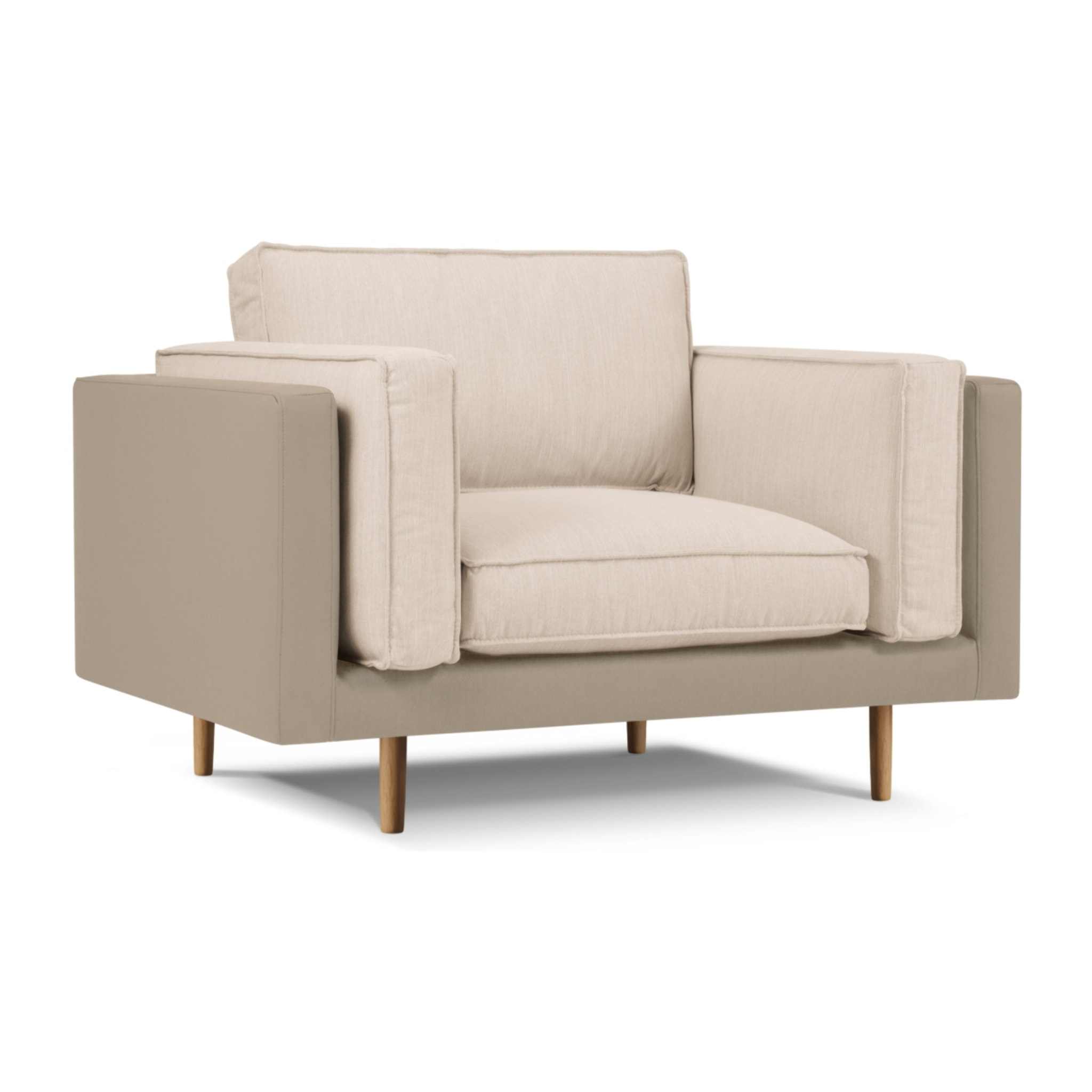 Fauteuil "Christian" imitation cuir beige clair,beige