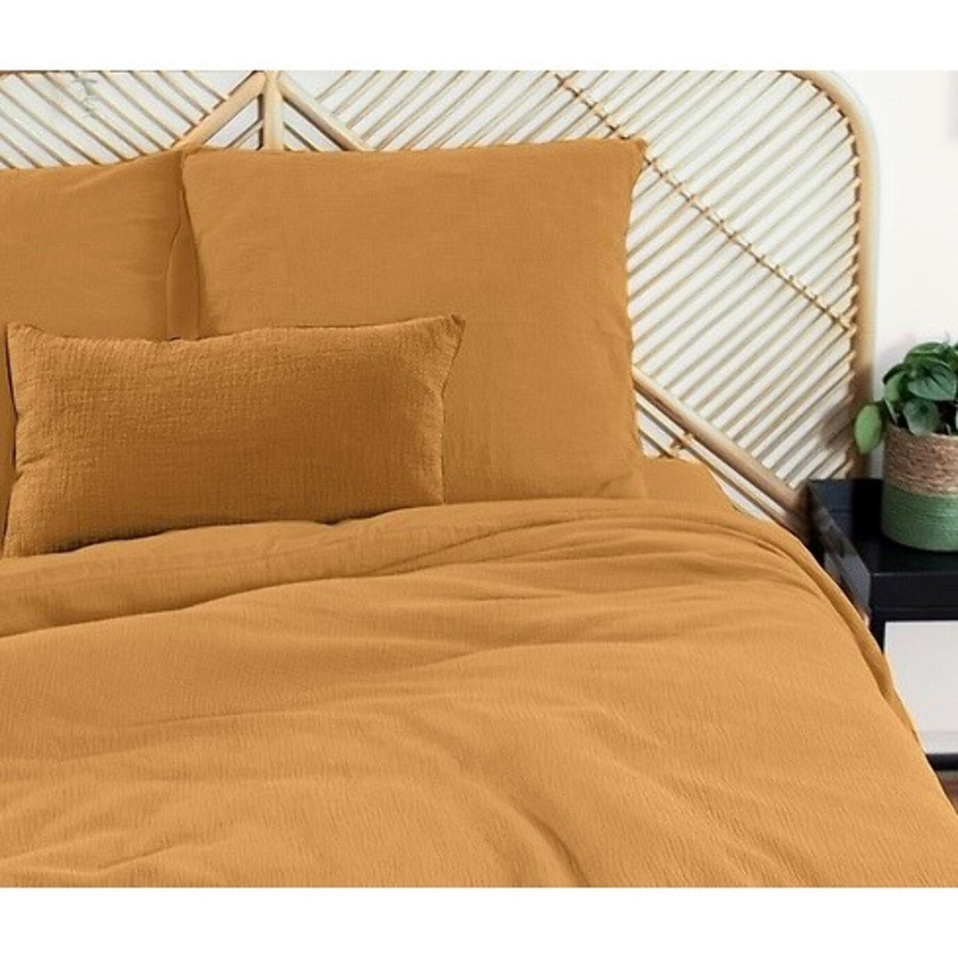 Parure housse de couette 3PCS en Gaze de coton 57 fils - MIEL