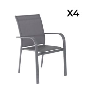 Table de jardin extensible aluminium + 12 assises KARO + BUFFALO