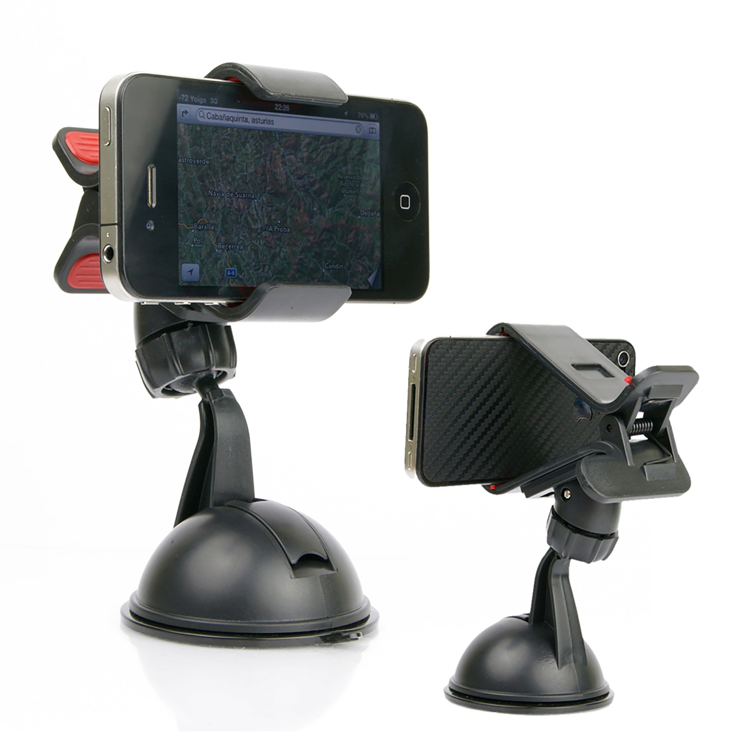 DAM Supporto da Auto a Ventosa con Morsetto Universale 10x7x12 Cm. Colore nero