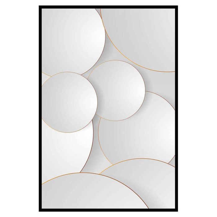 Affiche encadrée abstraite formes circulaires minimalistes Affiche + cadre en métal - Noir