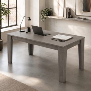 Tavolo da Pranzo Allungabile Da 160 A 220 Cm Gambe a Spillo Design Moderno 10 Posti Melaminico Estensibile Guide In Metallo Salotto Soggiorno Grigio