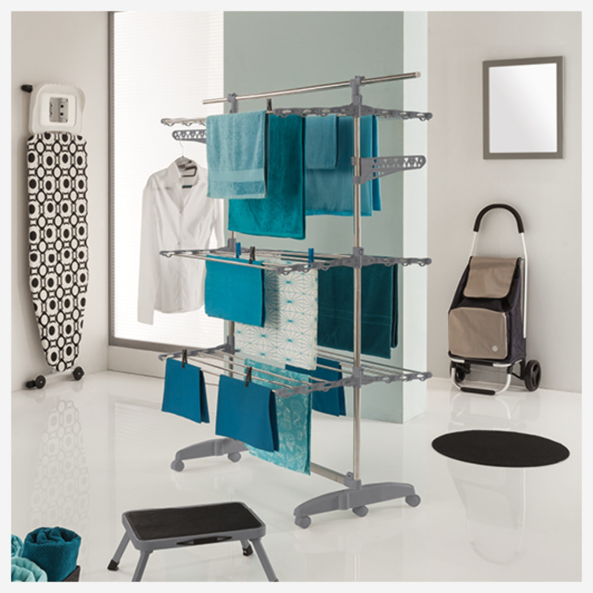 Étendoir à linge 4 roues 24m Nubie plus