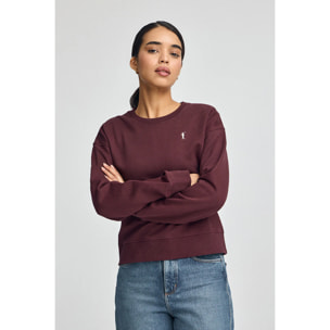 Sudadera color borgoña de corte boxy con logo Rigby Go