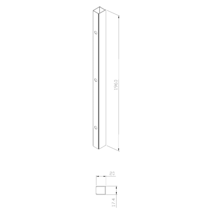 Profilé d'extension pour porte de douche SAT Fusion, noir mat (NDROZPFUDPC)