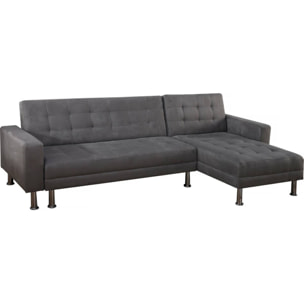 Canapé d'angle convertible et réversible "Theo"- 4 places - Gris