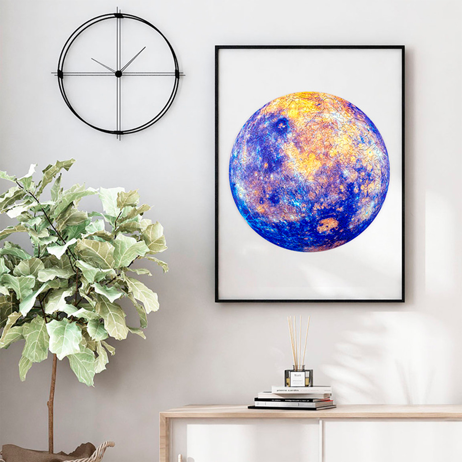 Puzzle in legno con 263 pezzi. Design pianeta Terra.