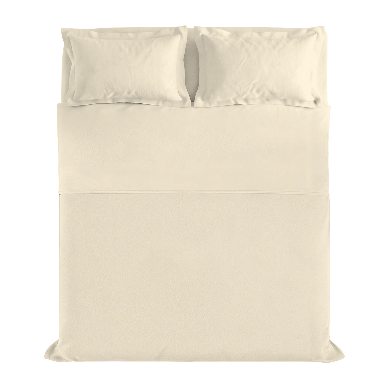 COMPLETO LETTO RASO CLOE, 100% Raso di Cotone, Made in Italy - PANNA