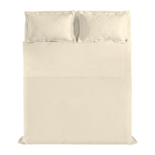 COMPLETO LETTO RASO CLOE, 100% Raso di Cotone, Made in Italy - PANNA