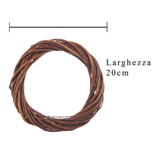 Coroncina Naturale Di Rattan. Larghezza 20 Cm - Pezzi 12 - 20X3X20cm - Colore: Altro - Bianchi Dino - Corone