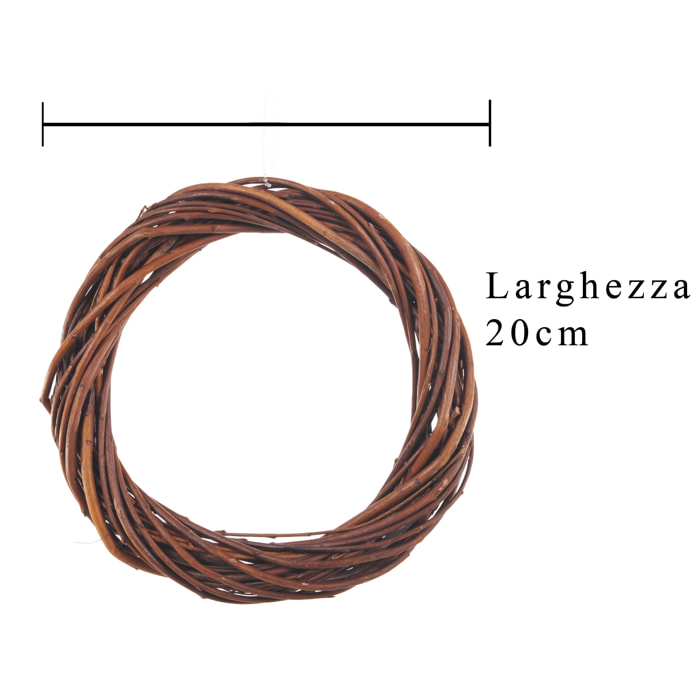 Coroncina Naturale Di Rattan. Larghezza 20 Cm - Pezzi 12 - 20X3X20cm - Colore: Altro - Bianchi Dino - Corone