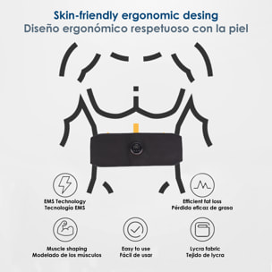 Stimolatore elettrico per vita e addome EMS Smart Fitness. Promuove la circolazione sanguigna.