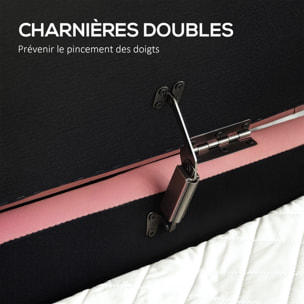 Banquette coffre 2 en 1 design ovale dim. 108x44x43cm velours rose poudré