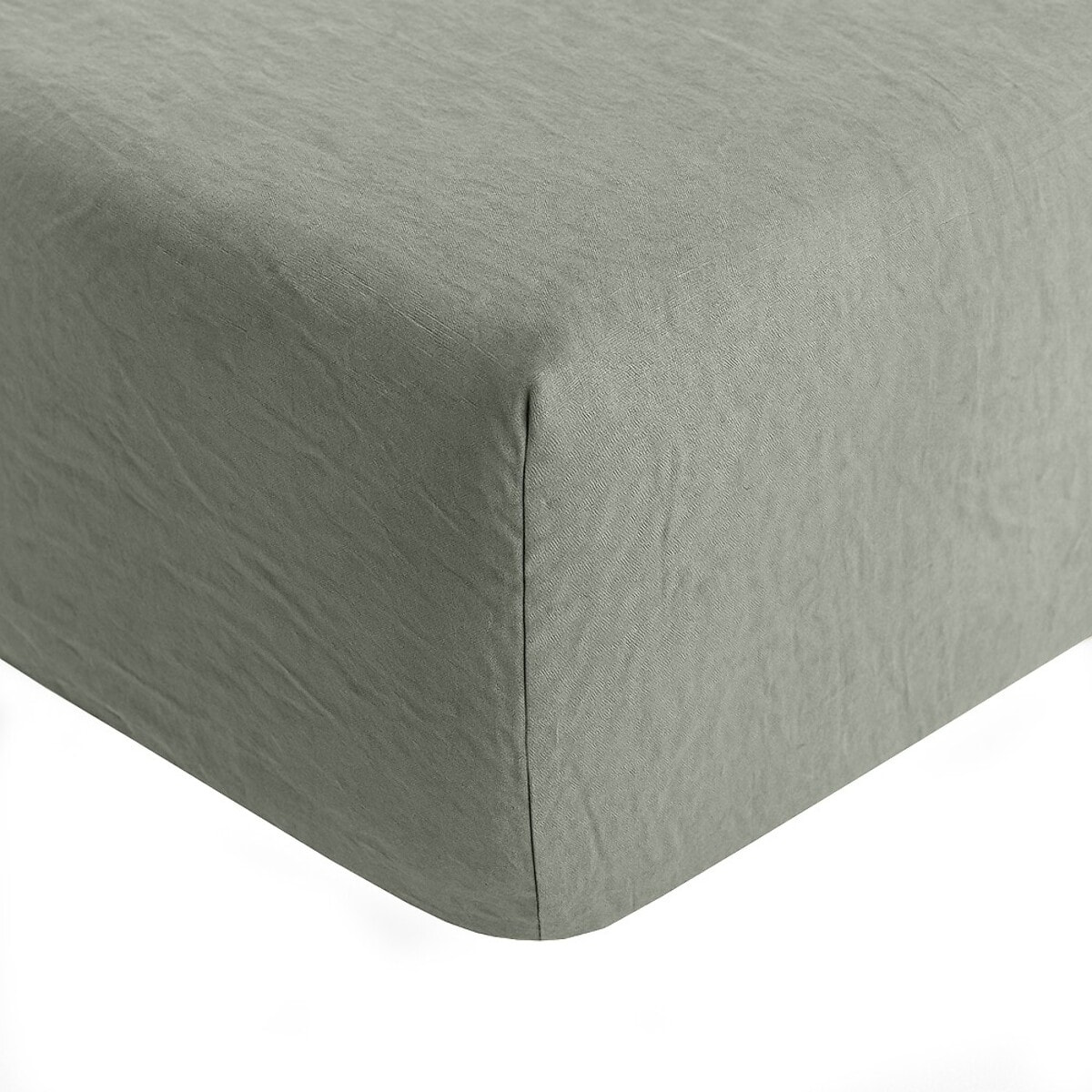 Drap Housse Bonnet 30cm 100% Lin LavÉ Celadon