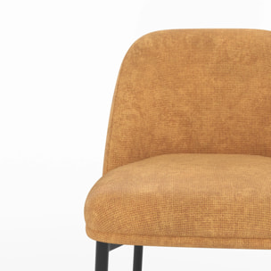 Lot de 2 chaises pour îlot central 67 cm en tissu jaune moutarde - Noah
