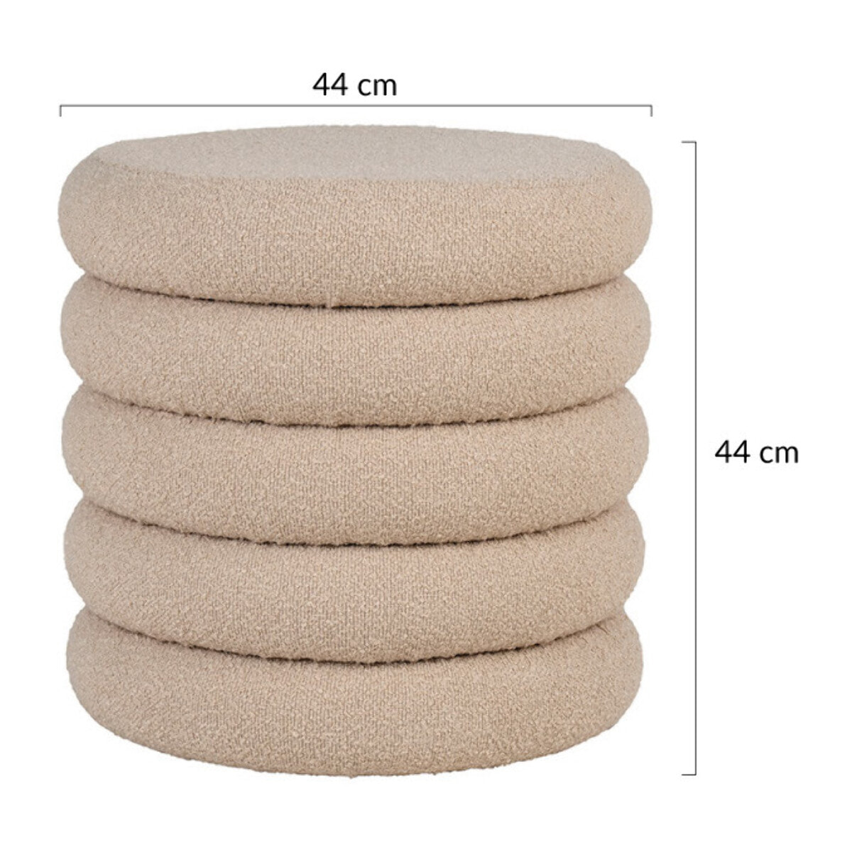 Marely - pouf - en tissu bouclette - Beige