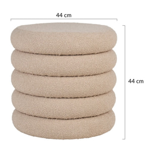 Marely - pouf - en tissu bouclette - Beige