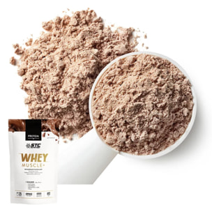 STC NUTRITION - Whey Muscle+ - Protéines Natives - Développement Muscle Sec - Innovation Brevetée Aminolise 100% Digeste - Sans Colorants, Sans Gluten - 25 Shakers - Doypack 750g - Chocolat