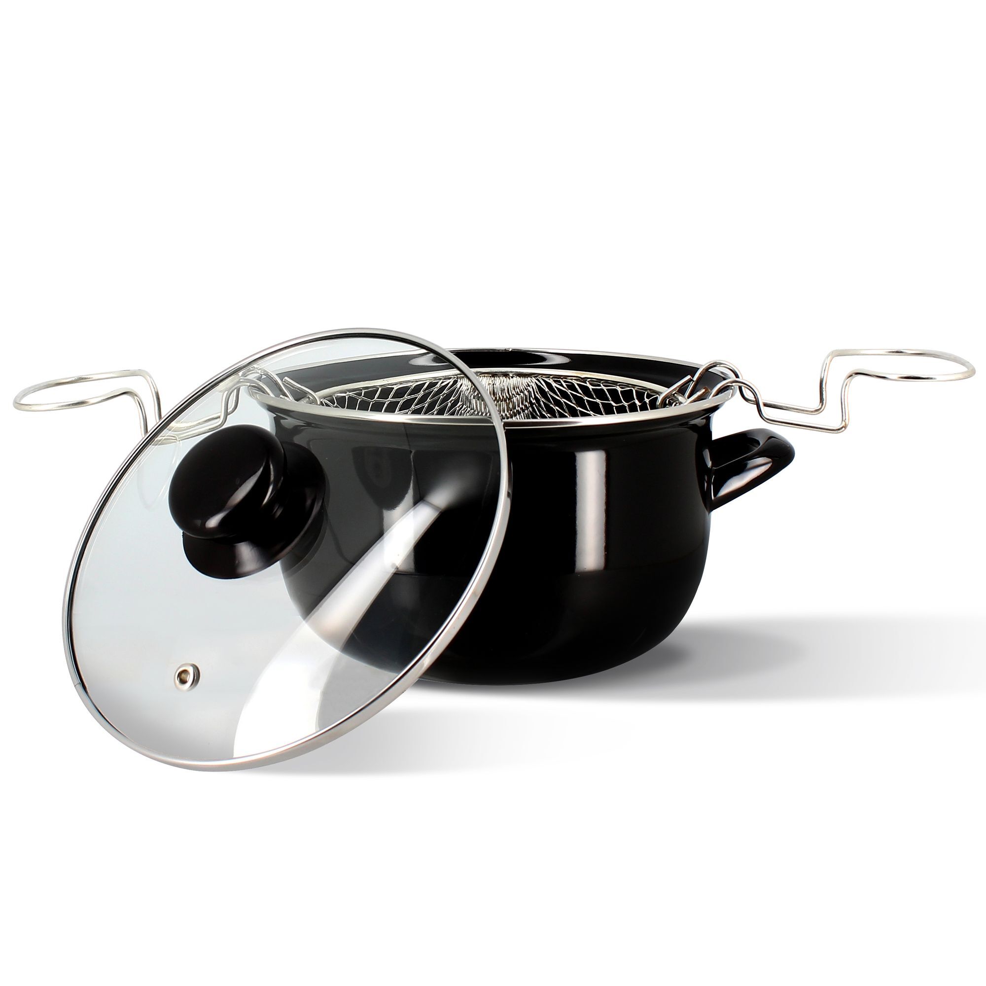 Friteuse en acier émaillé noir 26cm