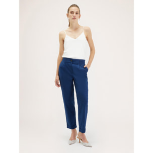 Motivi - Pantaloni baggy in cotone - Blu