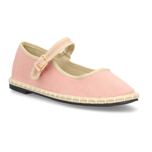 Merceditas de lona con ribete a contraste