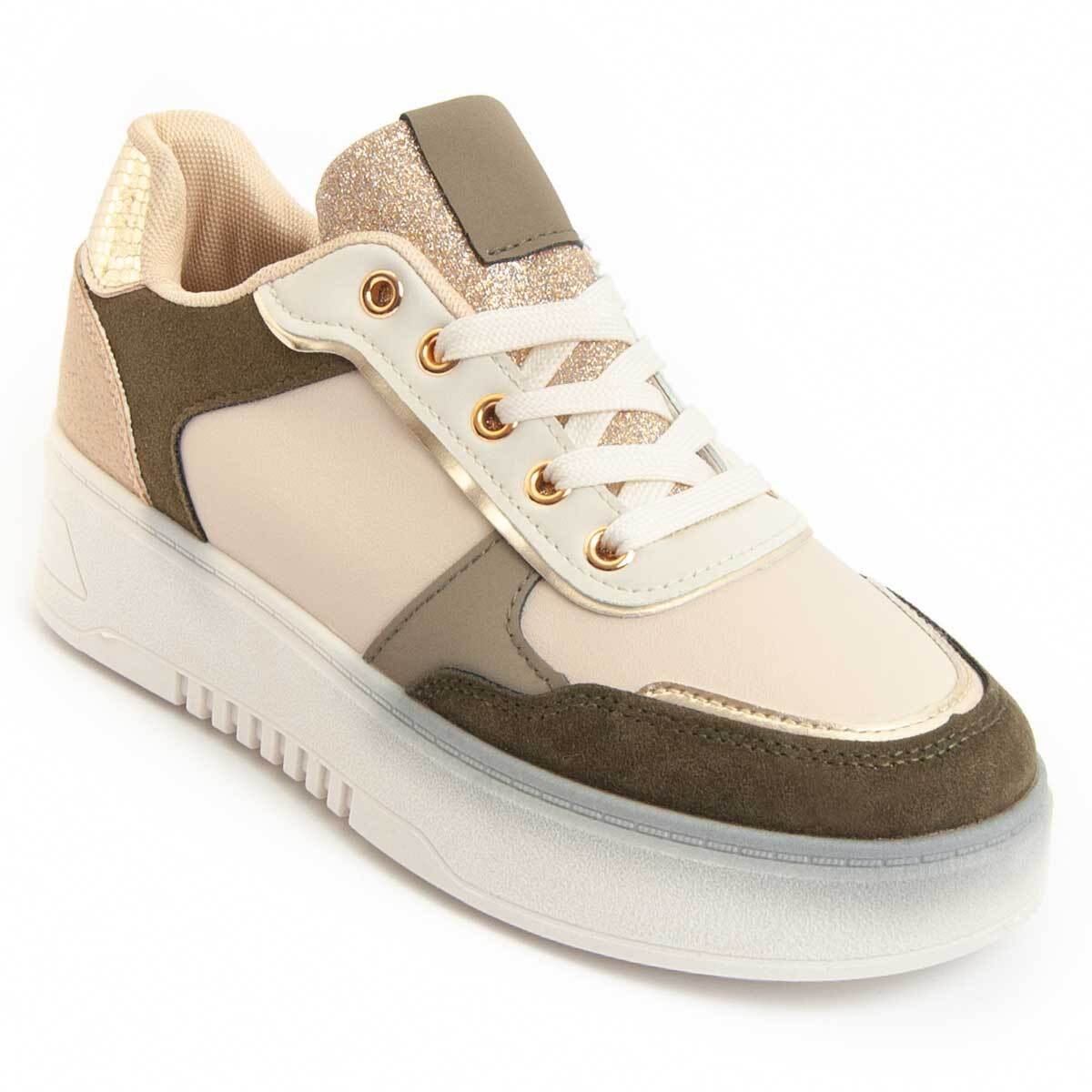 Sneaker De Plataforma - Beige - Altura: 4 Cm