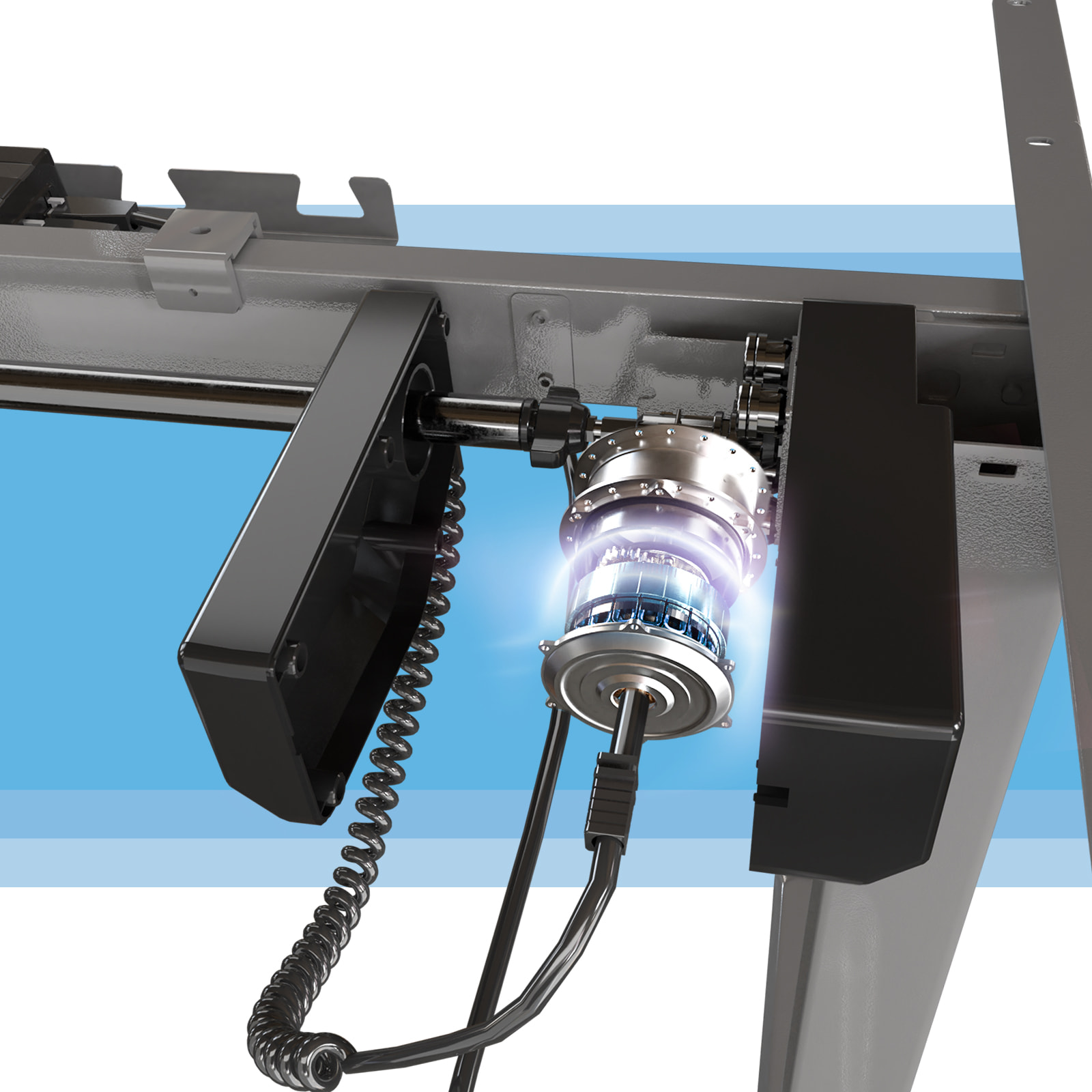 FrankyStar - Stand Up Desk scrivania elettrica con tecnologia dual motor, con regolazione digitale.