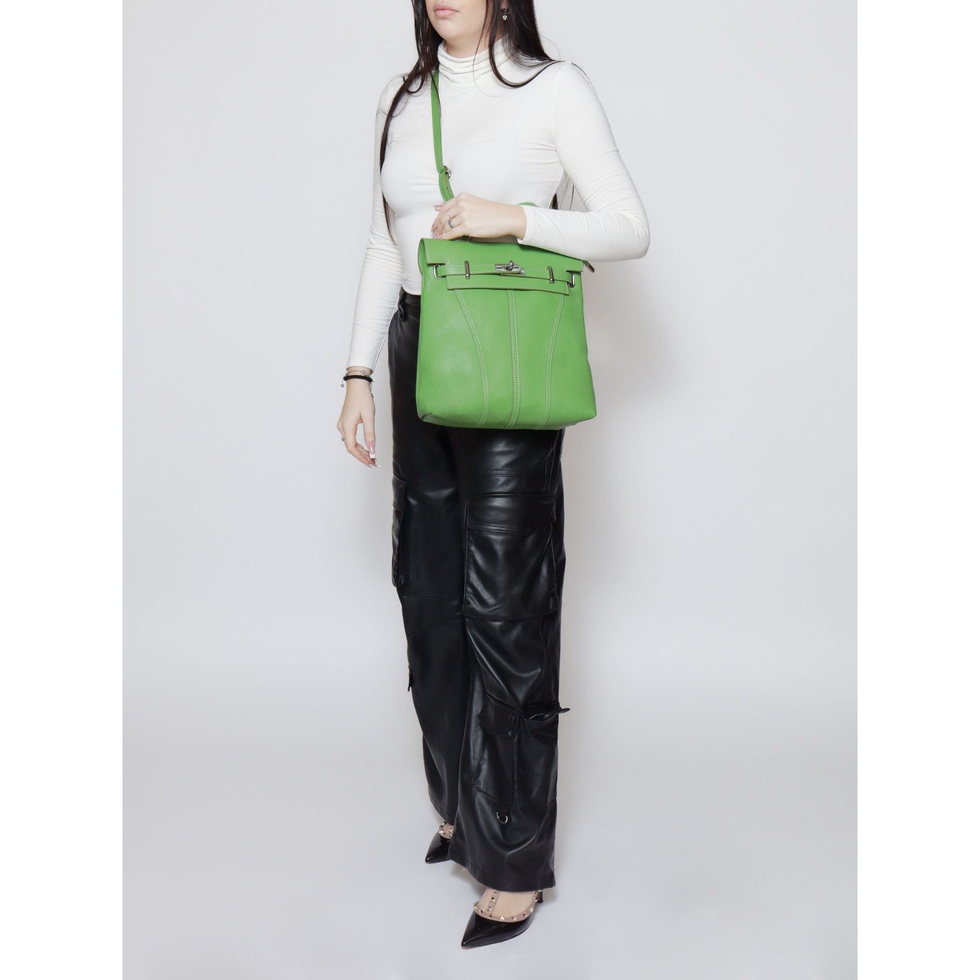 Borsa a mano da donna - Modello False - Vera pelle - 29.0 x 29.0 x 8.0 cm