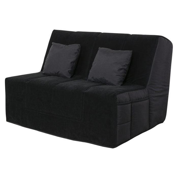 Banquette BZ VIRGINIA 160x200, matelas Dunlopillo, angel noir