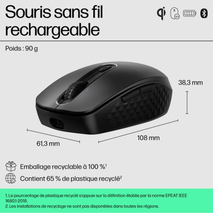 Souris sans fil rechargeable HP 690 rechargeable