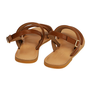 Sandali cognac in pelle